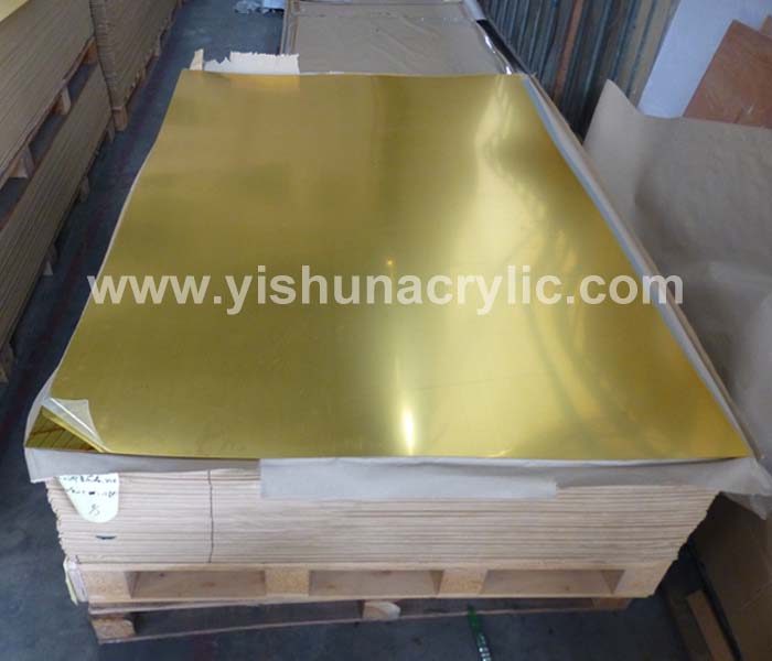 广州定制0.8-6MM厚度 金色亚克力镜面板